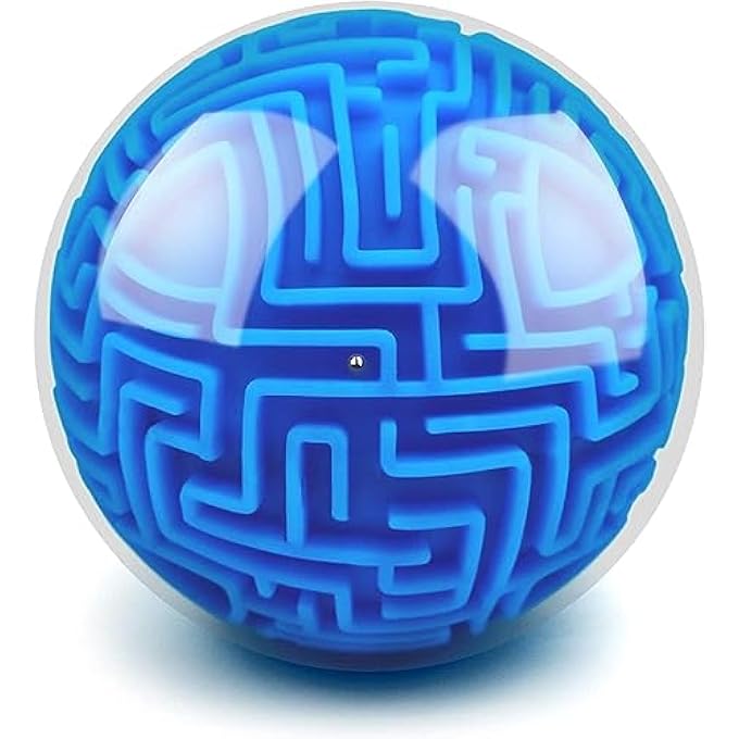AMAZE 3D GRAVITY MEMORY SEQUENTIAL MAZE BALL PUZZLE TOY GIFTS FOR KIDS ADULTS - CHALLENGES GAME LOVER TINY BALLS BRAIN TEASERS GAME, TOY FOR KIDS AND ADULTS, MAZE BALLS, PUZZLE GAME (BLUE) - Image 1